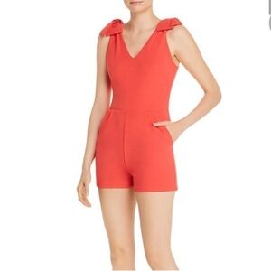 Aqua Coral V-Neck Sleeveless Romper Large